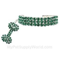 Glamour Bits Pet Jewelry Emerald L (10-12)