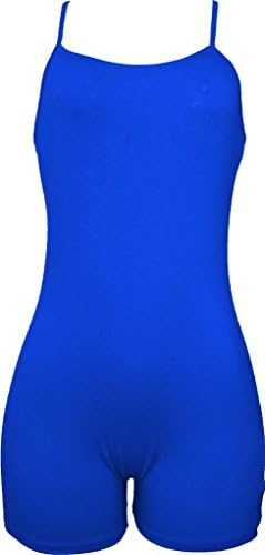 Stretch is Comfort Women's Cotton CAMISOLE UNITARD SHORTIES ROYAL BLUE SMALL