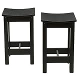 24 Antique Black Scoop Stool - Set of 2