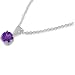 Round Amethyst Solitaire Pendant set in Sterling Silver 18 inch 3/4ct