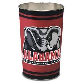 Alabama Crimson Tide ( University Of ) NCAA 15" Inches Metal Trash Can/Waste Basket