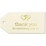 Hortense B. Hewitt Wedding Accessories 25-Pack Linked at the Heart Favor Cards, Ivory