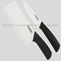 RIMON CERAMIC KNIVES SET (5" + 6.5") LOT OF 2 2PCS 5IN 6.5IN 5-INCH 6.5-INCH WHITE BLADE BLACK ABS HANDLE CHEFS SHARP KITCHEN CUTLERY SLICING UTILITY CUTTING