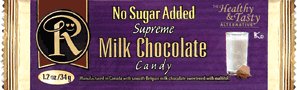Box of 12 No Sugar Added Milk Chocolate (Supreme) Bars - Low Carb Chocolate From Ross... by Ross Chocolate - Low Carb Chocolates