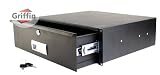 3U Rackmount Locking Lockable Deep Steel Rack Utlity Drawer Shelf Griffin