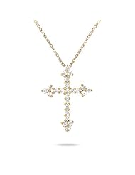 0.24 Carat Diamond Cross Pendant in 10K Yellow Gold