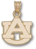 Auburn Tigers Solid 10K Gold ''AU'' Polished 1/2'' Pendant