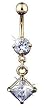 24 karat gold plated belly button ring