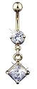 24 karat gold plated belly button ring