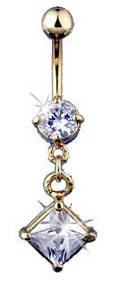 24 karat gold plated belly button ring