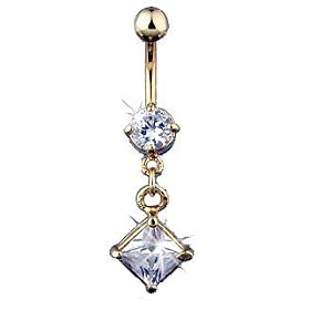 24 karat gold plated belly button ring by Belly Rings in Gold Plate