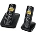 Siemens Gigaset A580 Duo Schnurloses DECT-Telefon mit zusätzlichem Mobilteil und beleuchtetem Grafik-Display, pianoschwarz