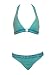 Jag Aqua-blue 2pc Bikini w/ Halter Top & Belted Bottom