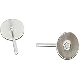 6mm Surgical Steel Flat Simple Mini Earring Posts 50 Pcs