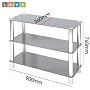 Levv 3 Tier Glass Shelving Unit with Chrome Legs -&hellip by Levv