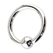 Solid 14KT White Gold 14 Gauge 3/8" Ball Captive Ring 4mm Ball
