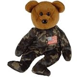 Ty Beanie Baby:TY Beanie Baby - HERO the USO Military Bear (w/ US Flag on Chest)