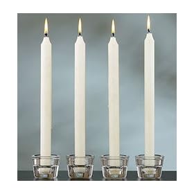 White Candles Taper 6 Inch. Burn 5 Hours Set of 72