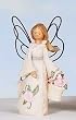 Set of 4 January Monthly Angel Carnation Birthday Figurines #49301