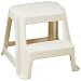 RUBBERMAID Two-Step Stackable Economy Step Stool, 18-1/2w x 18-1/4d x 16h, Almond