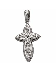 14K White Gold 1/5 Ct Tw Diamond Cross