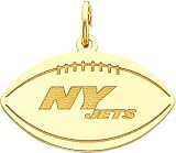 14K Gold NFL New York Jets Logo Football Charm