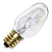 7 watt 130 volt C7 Candelabra Screw (E12) Base Clear Night Light Incandescent Sylvania Light Bulb