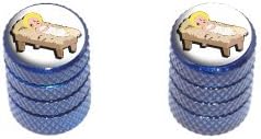 Baby Jesus - Religious Christian - Motorcycle Bike Bicycle - Tire Rim Wheel Schrader Valve Stem Caps - Blue