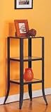 3 Shelves Metal Stand With Sandy White Glass