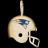 Solid 14K Gold New England Patriots NFL Helmet Necklace Pendant