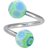 Blue Lime MARRACAS Spiral Twister Belly Ring