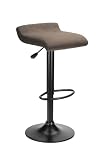Marni Airlift Adjustable Stool With Brown Seat And Textured Black Frame