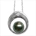 18K white gold Osiris Black Tahitian cultured pearl and diamond pendant
