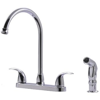 Ultra UF21040 Two-Handle Chrome Kitchen Faucet with Matching Side Spray