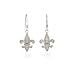 Eve's Addiction Dangle CZ Fleur De Lis Earrings
