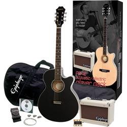 Epiphone Pr-4E Acoustic-Electric Guitar Player Pack Ebony