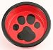 Melia Black Paw On Red Design Ceramic Dog Bowl-MEDIUM