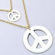 White Double Peace Gold Fashion Necklace