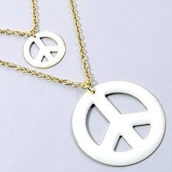 White Double Peace Gold Fashion Necklace