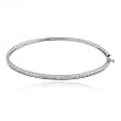 Platinum Plated Sterling Silver Genuine Diamond Accent Bangle Bracelet, 8