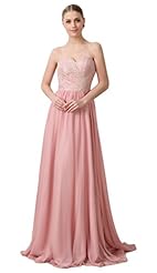A-line Strapless Lace Chiffon Sweetheart  Dress with a Brush/Sweep Train 