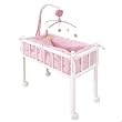 Badger Basket Princess Collection 1720 Crib w/Wheels, Pink Gingham Bedding, Mobile