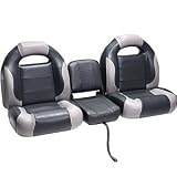 DeckMate Bass Boat Seats (1) - Charcoal Gray & Light Gray