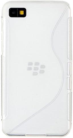 Premium Colorful S-Line Flexible TPU Gel Case for BlackBerry Z10 by Milam Dairy Wireless® (Clear)