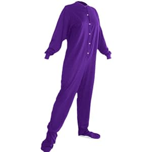 Buy Big Feet Pajama Co. Purple (306) Jersey Knit Adult Pajamas with Drop Seat by Big Feet Pajama Co.