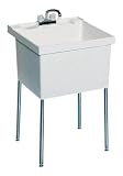 Swanstone ST-1F-6PK White Utility Tubs Floor Standing Veritek Single Laundry Tub 6 Pack ST-1F-6PK