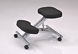Black Fabric Seat With Silver Finish Ergonomic Kneeling Office Chair