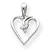 14k White Gold Diamond heart pendant