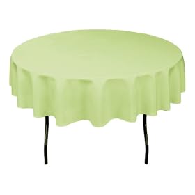 70 Inch Round Polyester Tablecloth Tea Green70 Inch Round Polyester Tablecloth