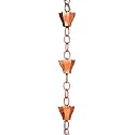 Tulip 3-Cups Rain Chain- Polished Finish